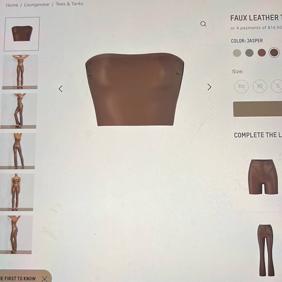 Skims Faux Leather Tube Top - Picture 7 of 10